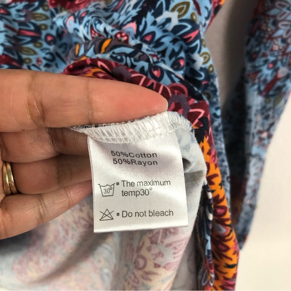 Longyuan kaleidoscope pattern long Sleeves boho top Size M - Picture 4 of 7